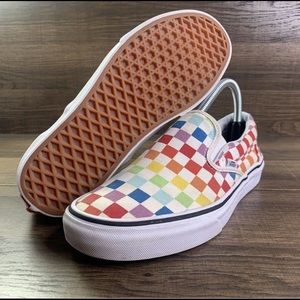 Rainbow checker board Vans
